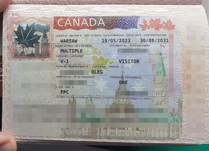 Фото Visitor визы клиента, полученная в мае 2023