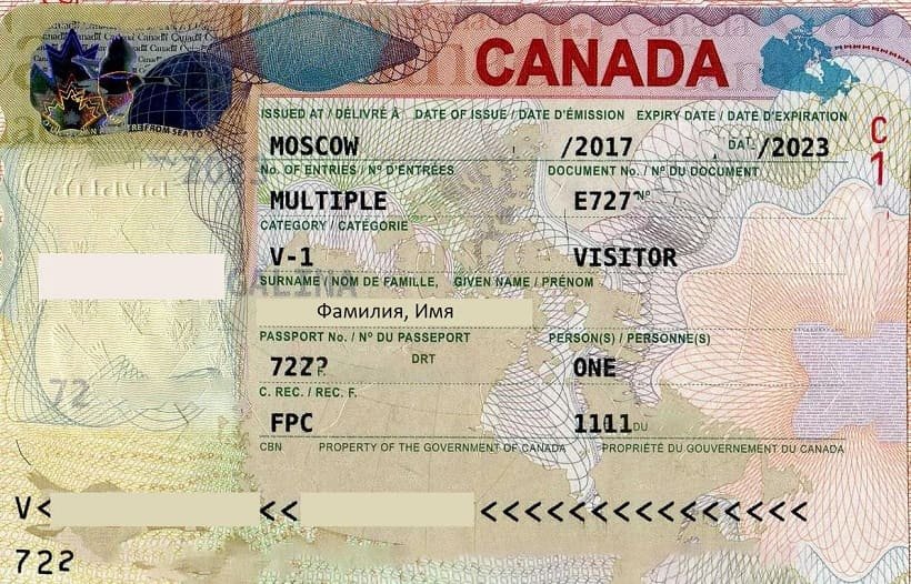Как выглядит виза в Канаду