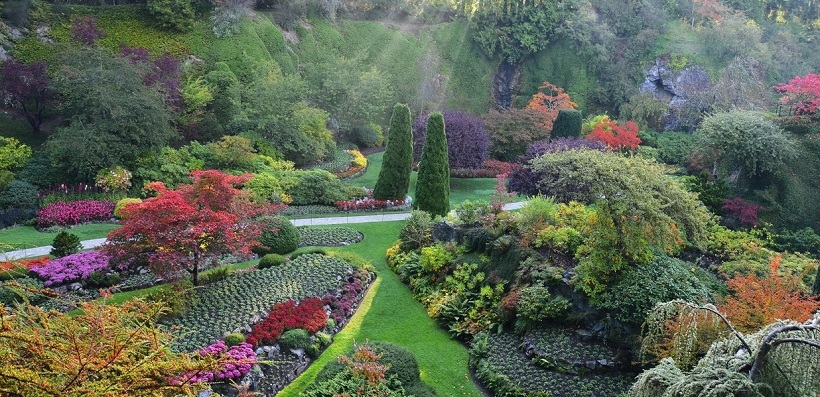The Butchart Gardens (Сады Бутчартов), расположенные в Брентвуд-Бэй, провинция Британская Колумбия
